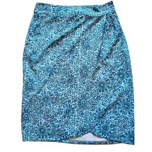 Rip Skirt Tuscan Blues Blue Floral Swim Wrap Skirt Length 3 Women's Size S Beach